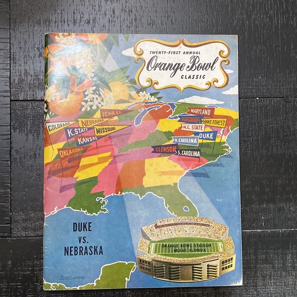 RARE 1955 Nebraska Vs. Duke Orange Bowl Football Program! - Picture 2 of 10